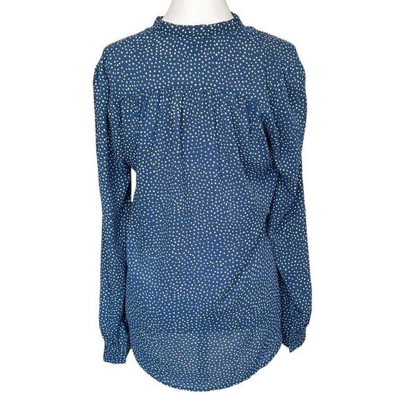 Lulus On The Spot Polka Dot Blue White Women's Blouse Size S #H1499 - Picture 3 of 8